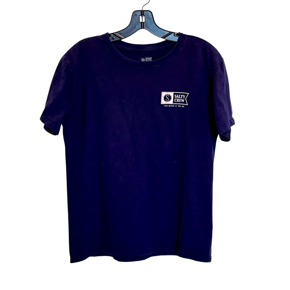 Salty Crew Men's Logo Unisex Navy Blue T Shirt Short Sleeve Cotton Tee Large